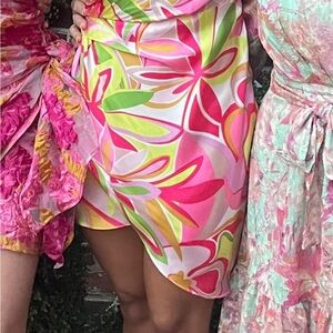 DO+BE Vibrant Pink and Green Floral Dress
